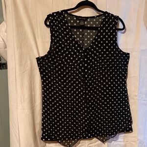 23-Adele& May Elegant Black and White Polka Dot Blouse